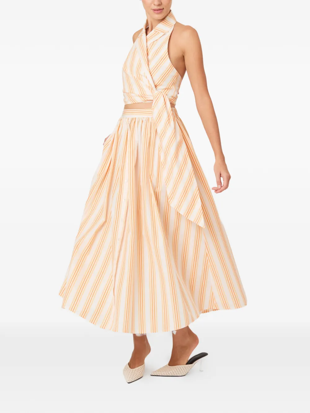 Rosie Assoulin Gestreepte haltertop Beige