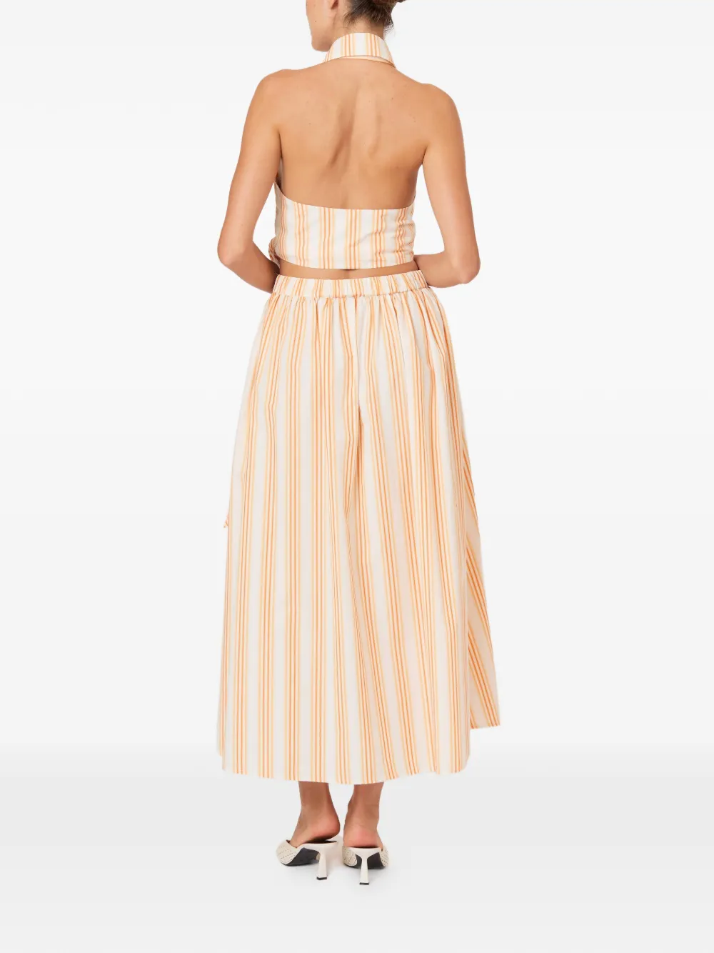Rosie Assoulin Gestreepte haltertop Beige
