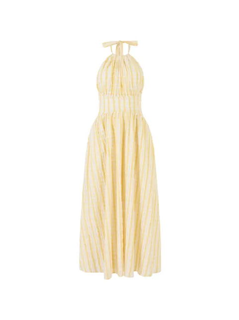 Rosie Assoulin halter check midi dress