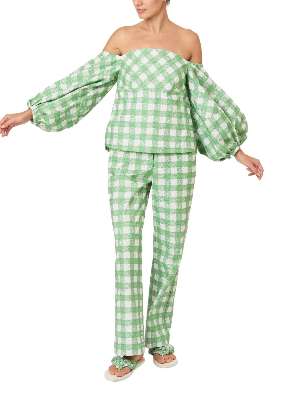 Rosie Assoulin Blouse met pofmouwen Groen