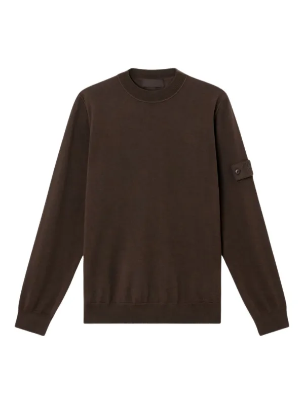STONE  クルーネックニット ブラウン M Stone Island crew-neck Wool Sweater | Brown | FARFETCH JO