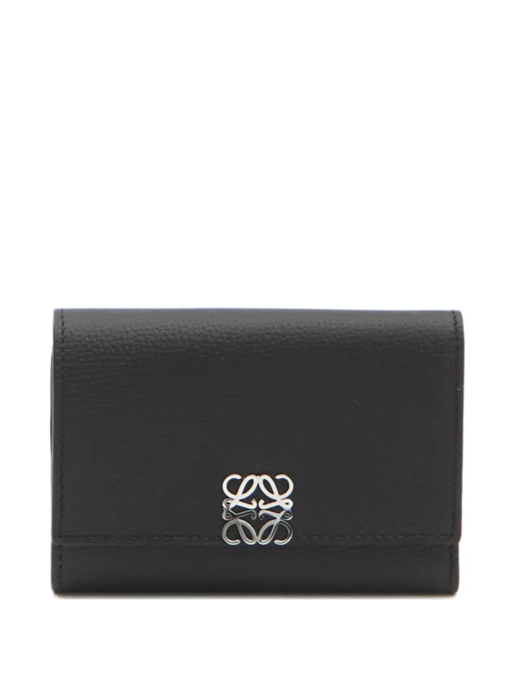 Loewe Compact Vertical Wallet In Pebbled Leather In Black