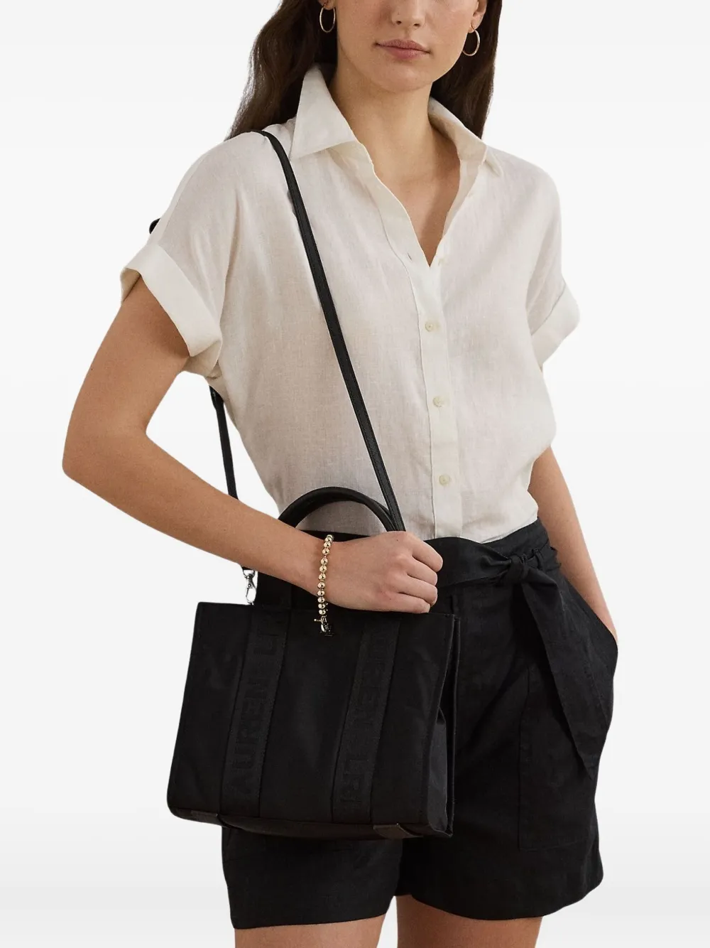 Lauren Ralph Lauren Stevie kleine shopper Zwart
