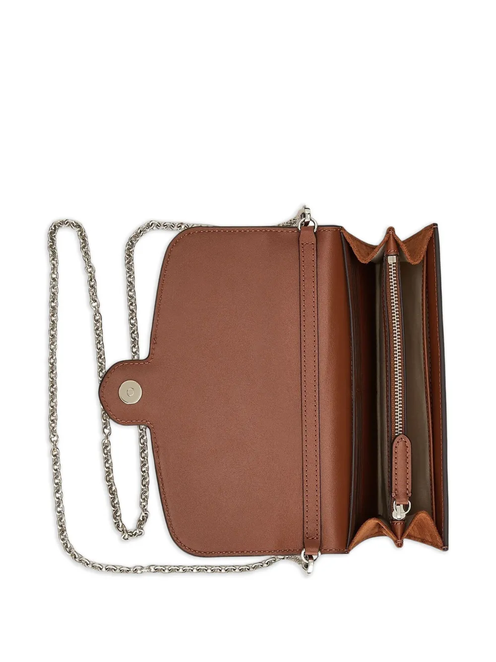 Lauren Ralph Lauren Medium Adair crossbodytas met ketting en logo Bruin