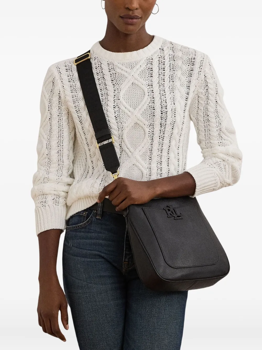 Ralph Lauren Large Cameryn Cross Body Bag In Black