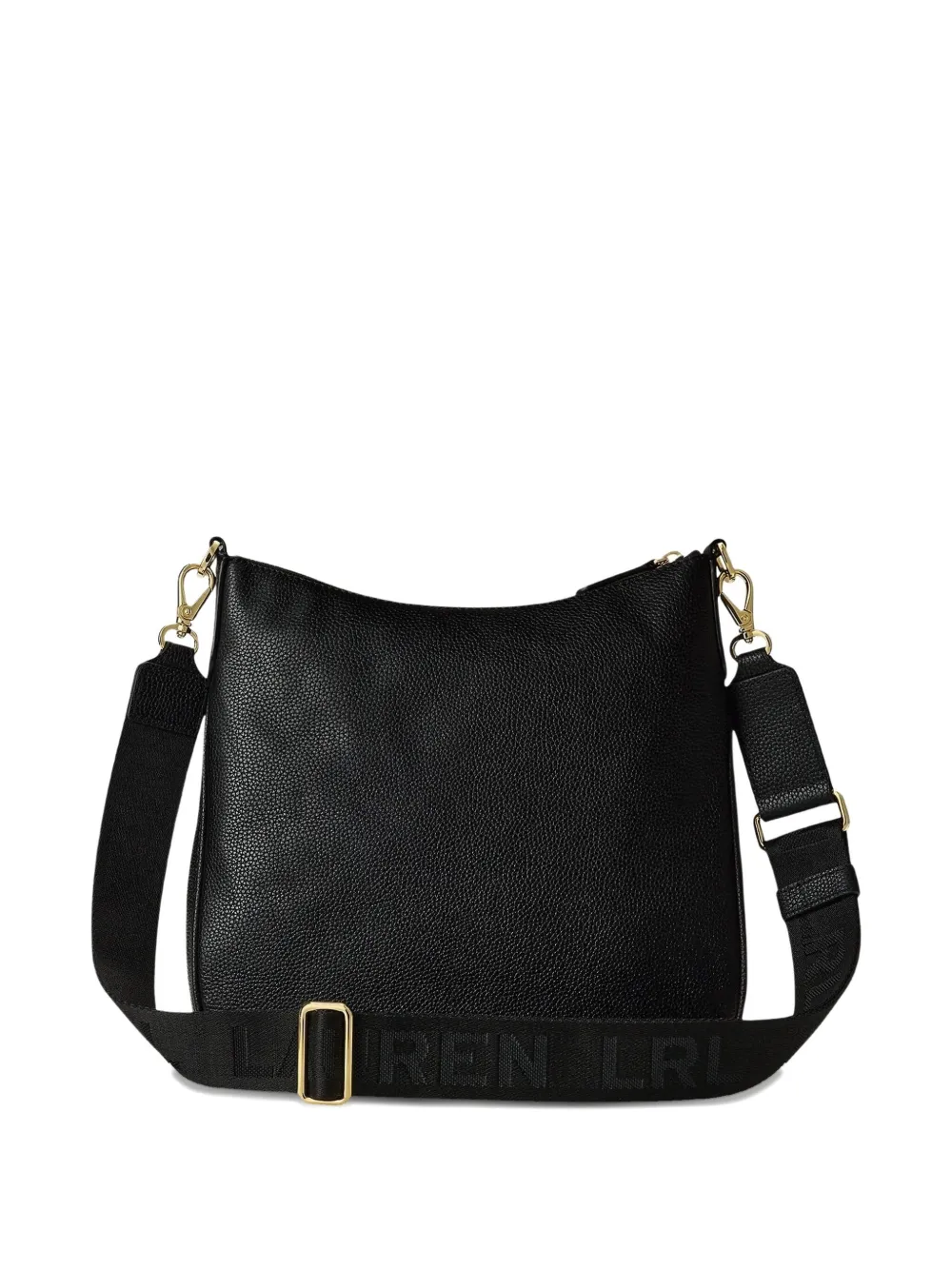 Ralph Lauren Pebbled Leather Large Cameryn Crossbody In Black