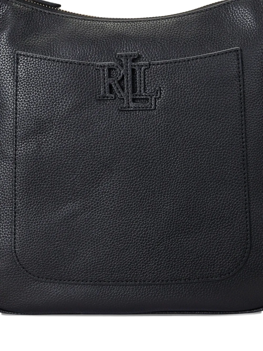 Ralph Lauren Pebbled Leather Large Cameryn Crossbody In Black