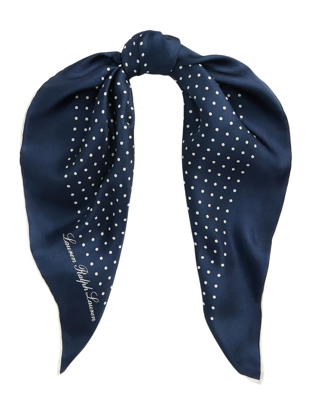 Ralph Lauren Polka-dot Silk Scarf In Blue