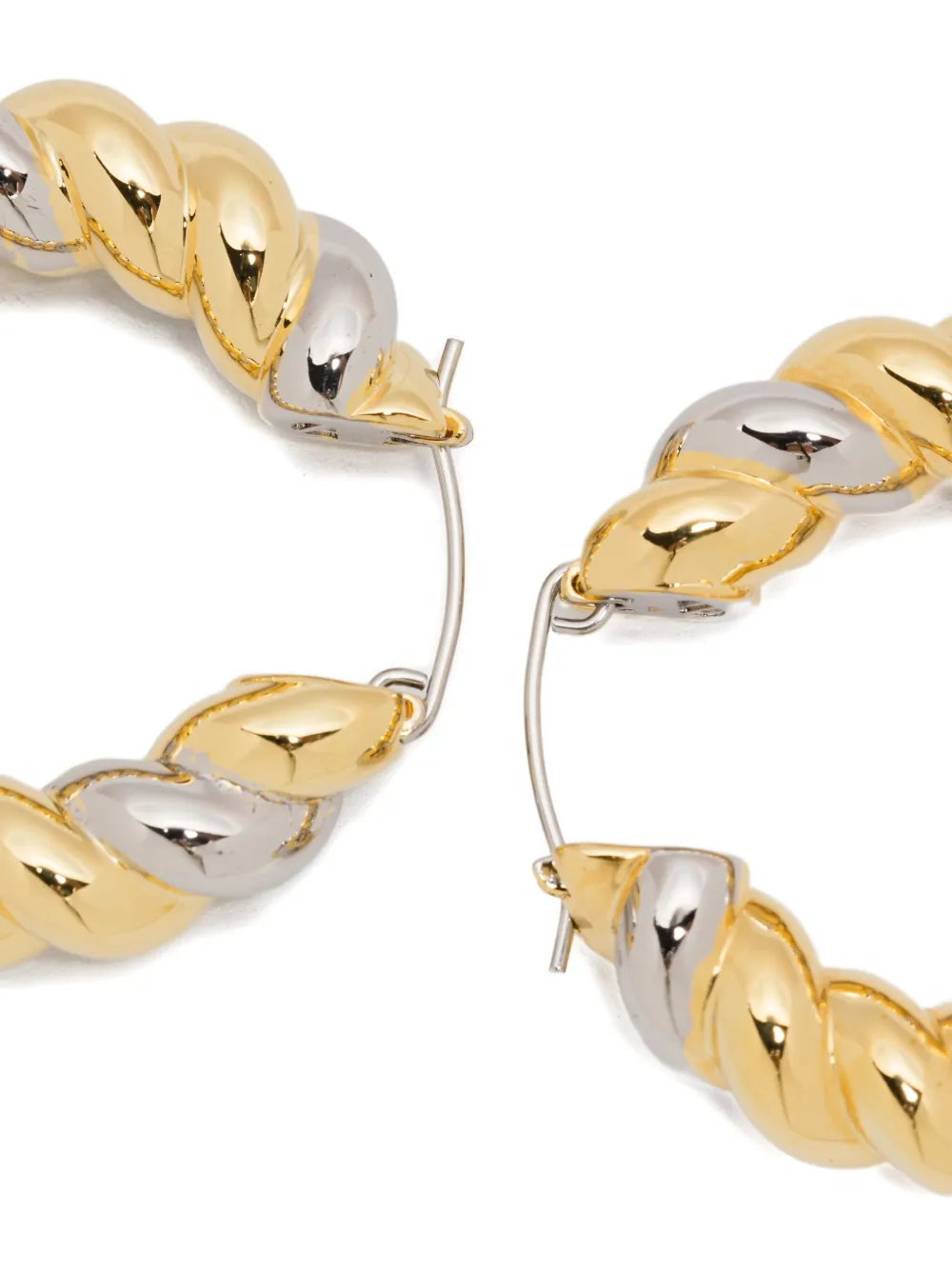 Eddie Borgo Two-tone Rope Hoop Earrings In Multi