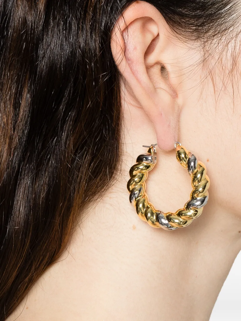Eddie Borgo Two-tone Rope Hoop Earrings In Multi