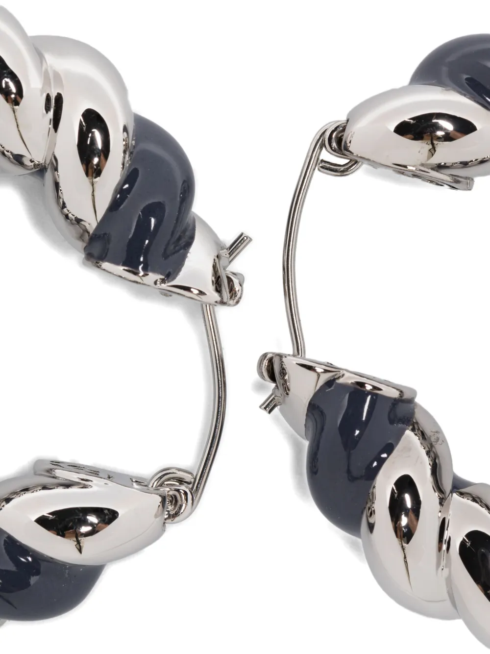 Eddie Borgo Enamel Rope Hoops Earrings In Metallic