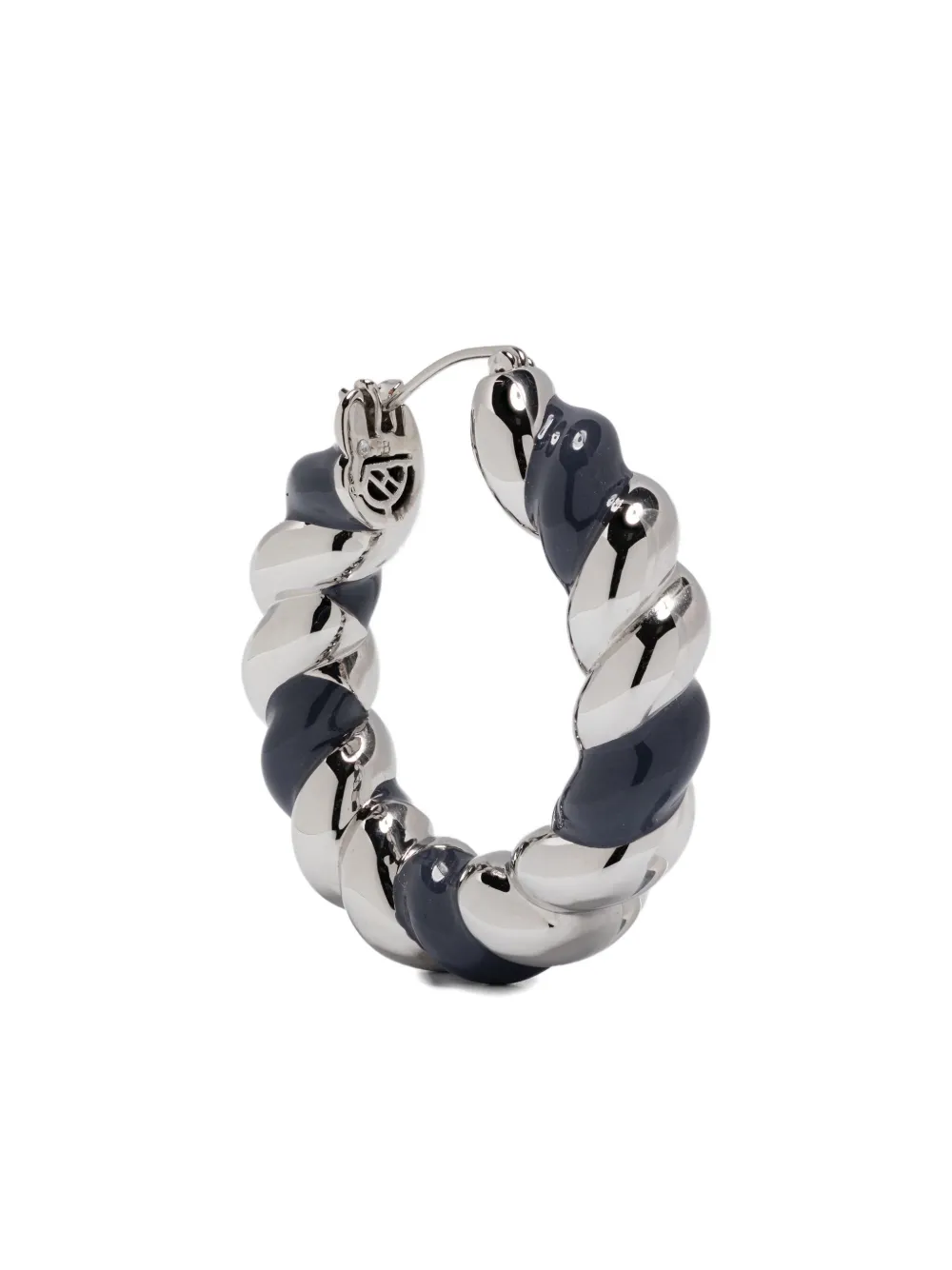 Eddie Borgo Enamel Rope Hoops Earrings In Metallic