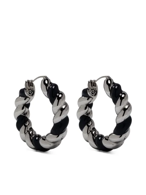 Eddie Borgo enamel rope hoops earrings