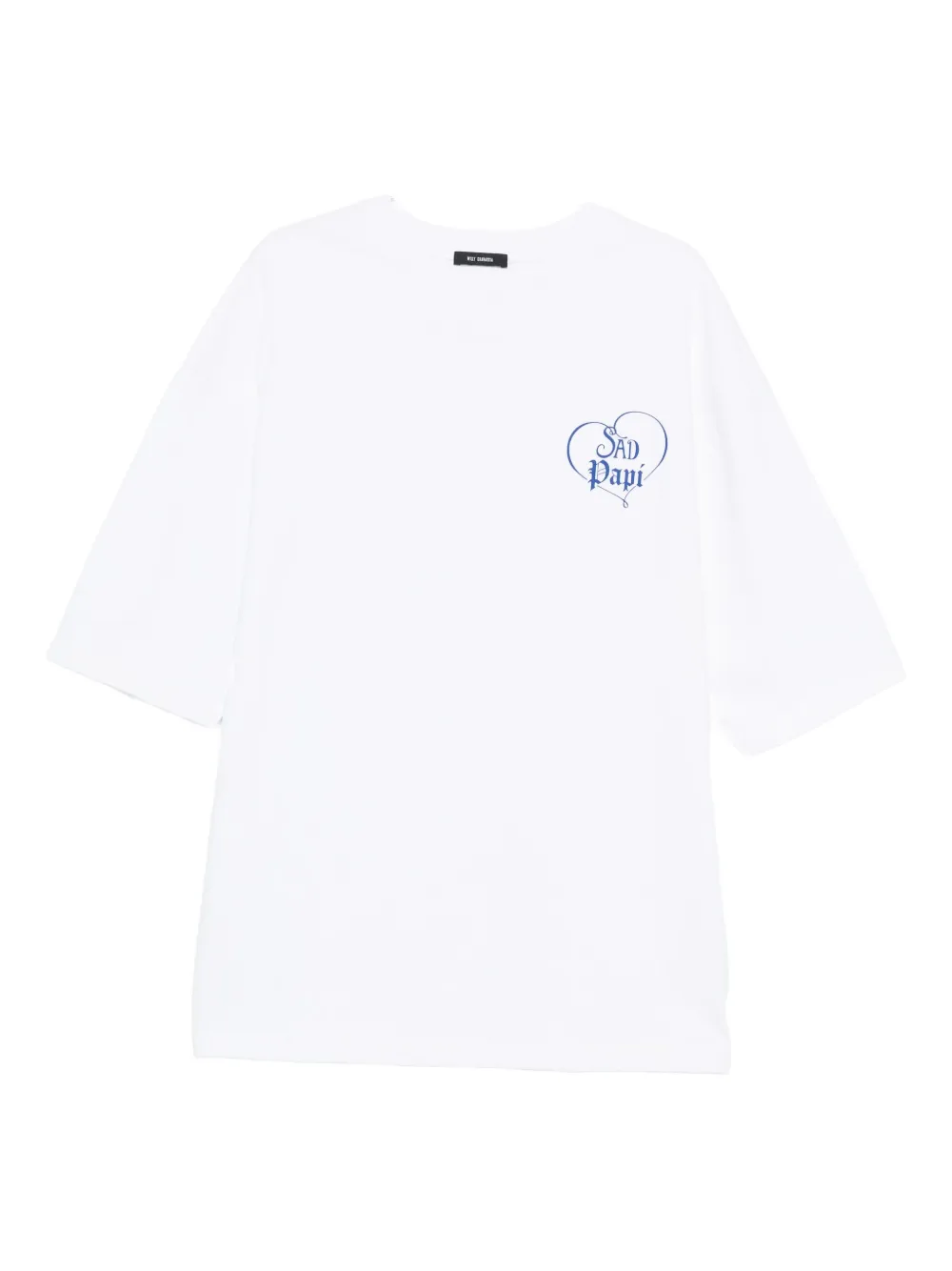 Willy Chavarria Mens White Graphic-print Short-sleeve Cotton T-shirt In White