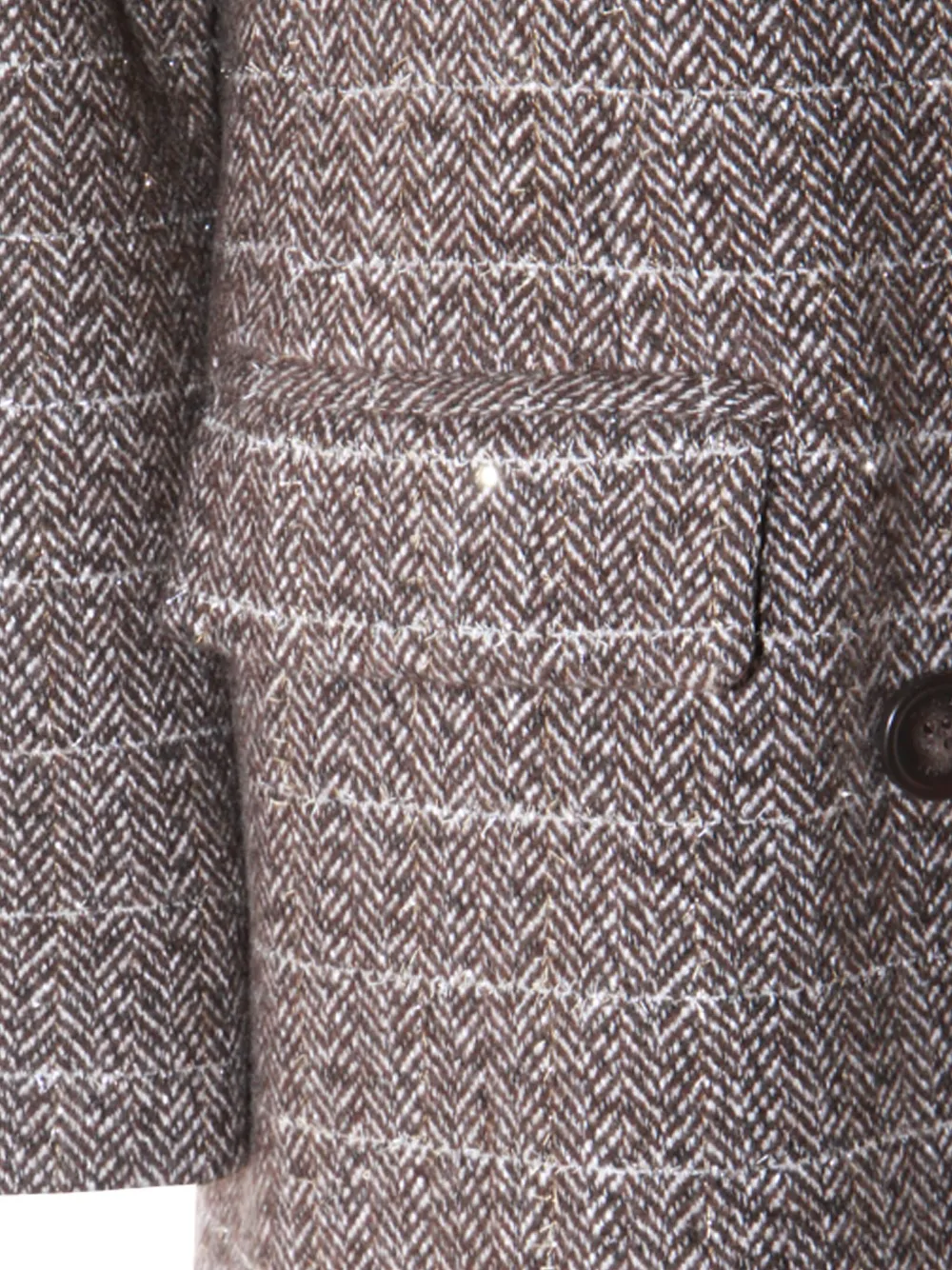 Twinset Herringbone Double-breasted Coat In Gray