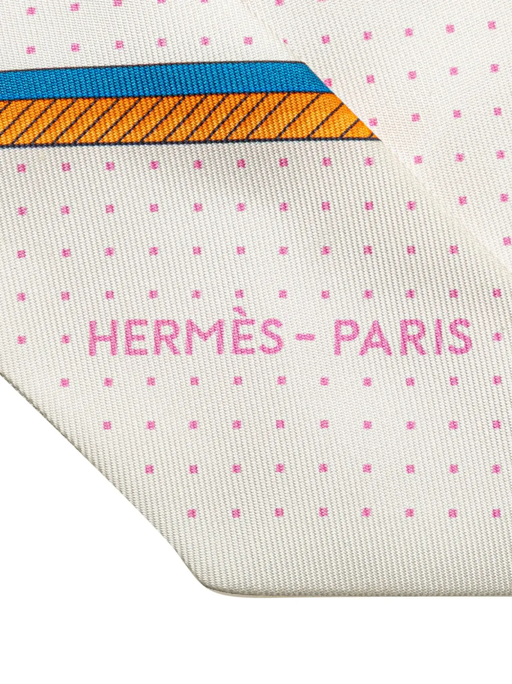 Pre-owned Hermes 2010-2025 Les Voitures A Transformation Silk Twilly Scarf Scarves In White