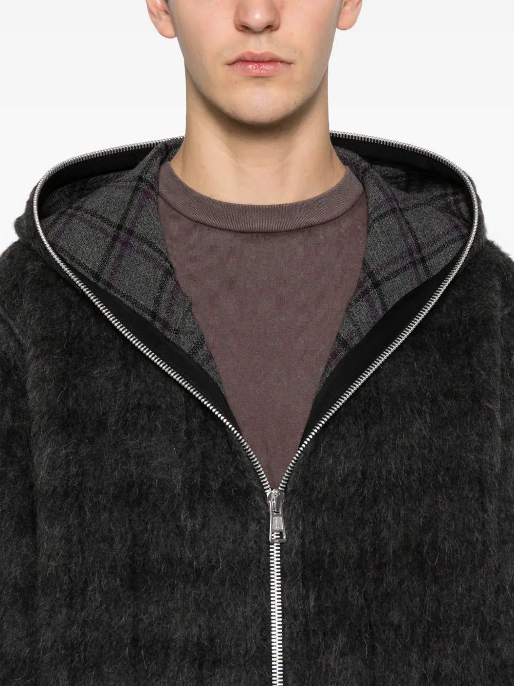 OUR LEGACY check-pattern zip-fastening Hoodie | Grey | FARFETCH RO
