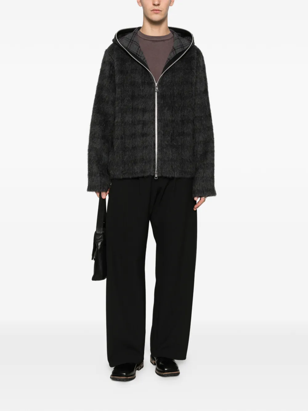 OUR LEGACY check-pattern zip-fastening hoodie | Hoodies | Image 2