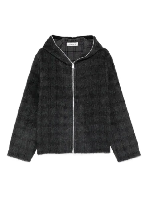 OUR LEGACY check-pattern zip-fastening hoodie