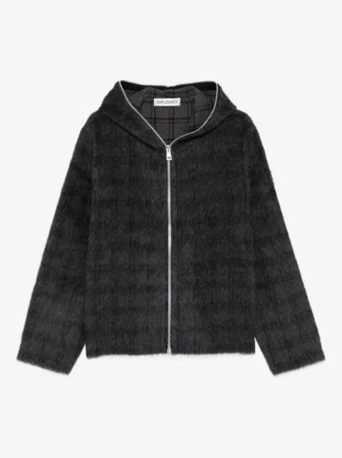 OUR LEGACY check-pattern zip-fastening hoodie
