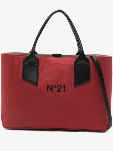 Nº21 logo-print top-handles tote bag