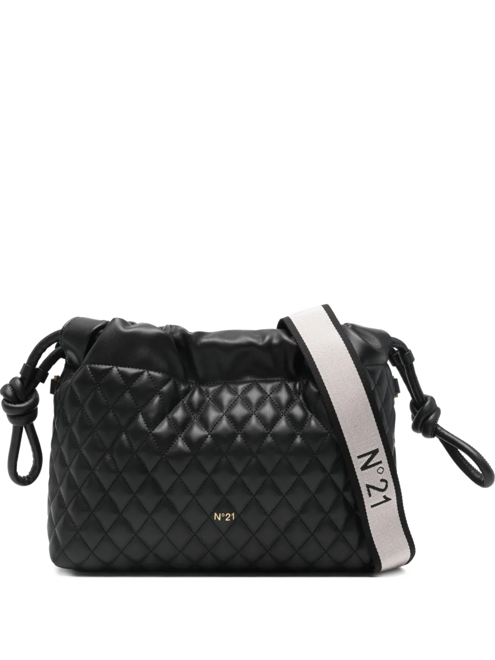 N°21 Quilted Drawstring Cross Body Bag In Orange