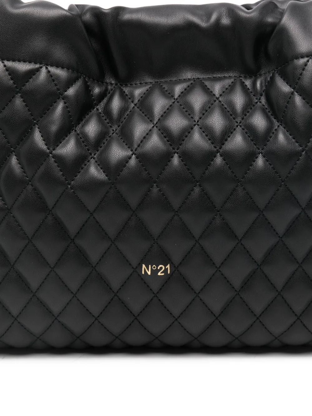 N°21 Quilted Drawstring Cross Body Bag In Orange