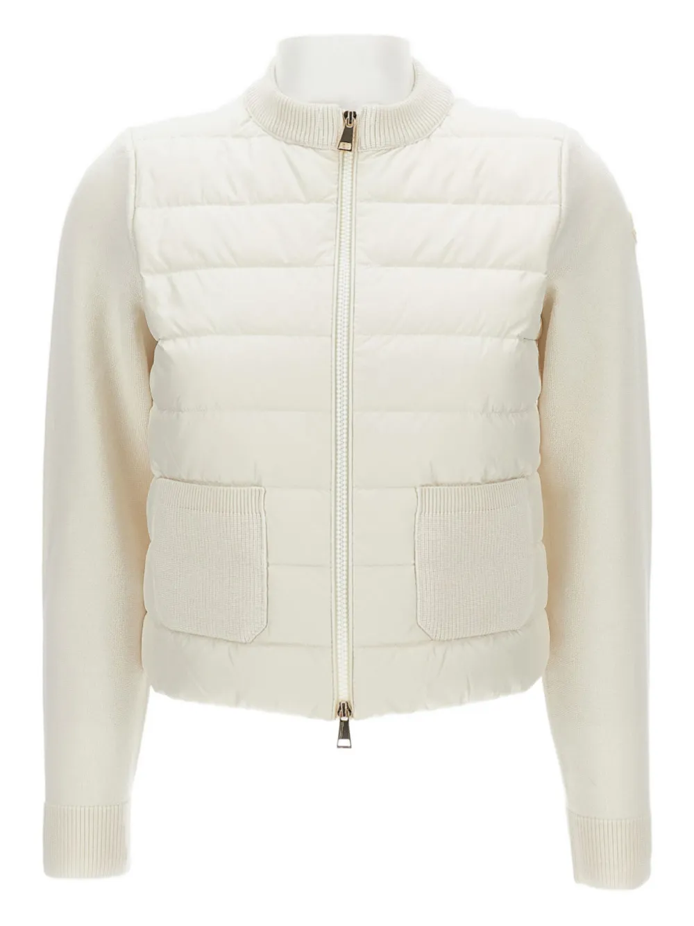 Moncler Padded Zip-up Cardigan In White