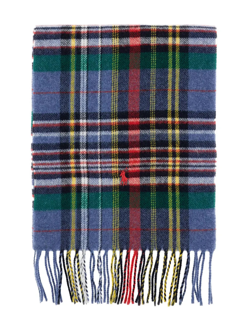 Polo Ralph Lauren check-pattern fringed scarf | Blue | Image 1