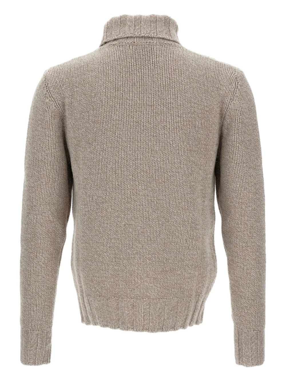 Customer Lovers high-neck ribbed-trim wool sweater - Beige