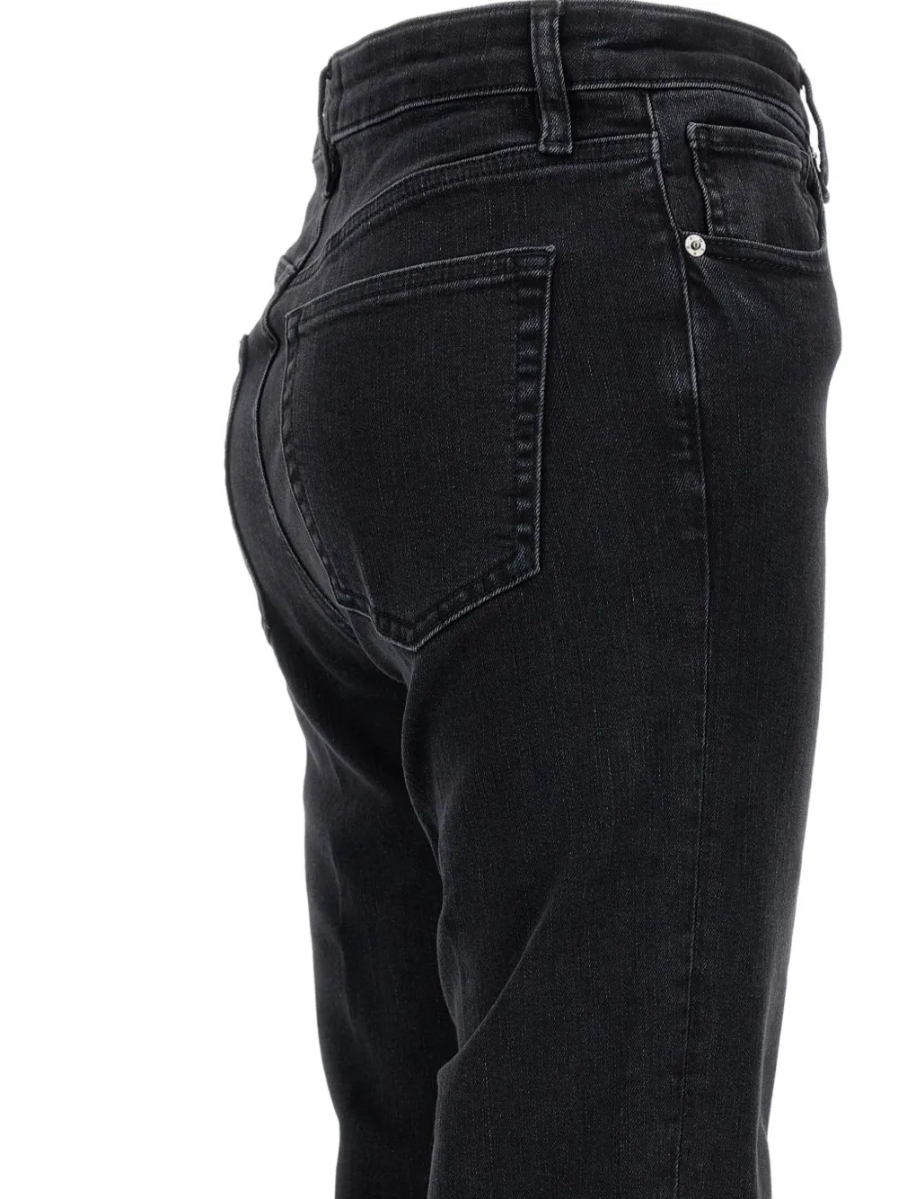 Frame Cotton Flared Jeans In Black