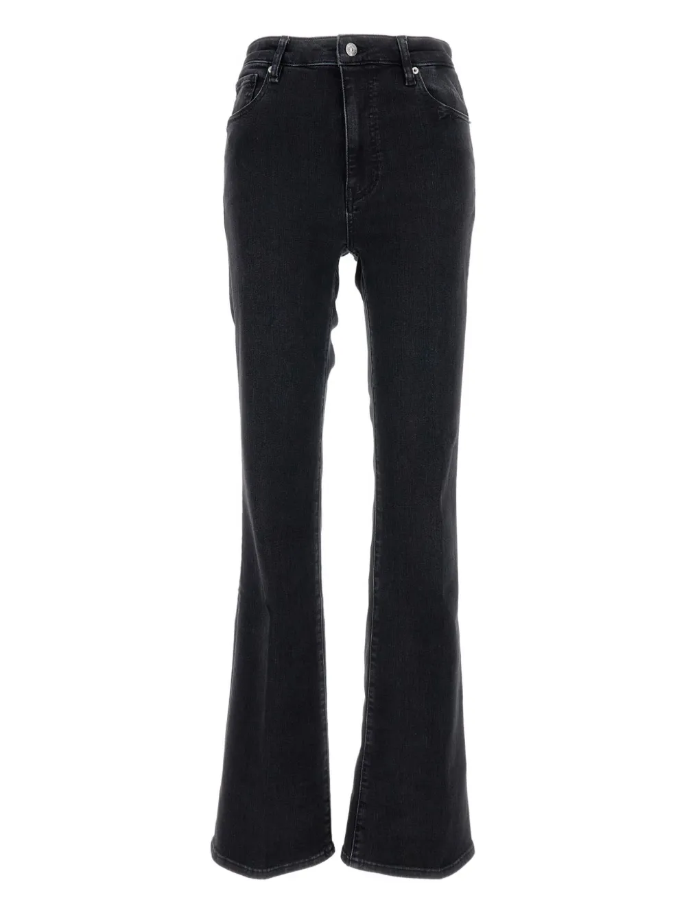 Frame Cotton Flared Jeans In Black
