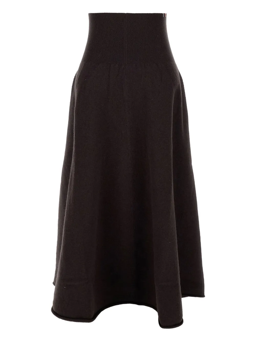 extreme cashmere ribbed-waistband midi skirt | Brown | Image 1
