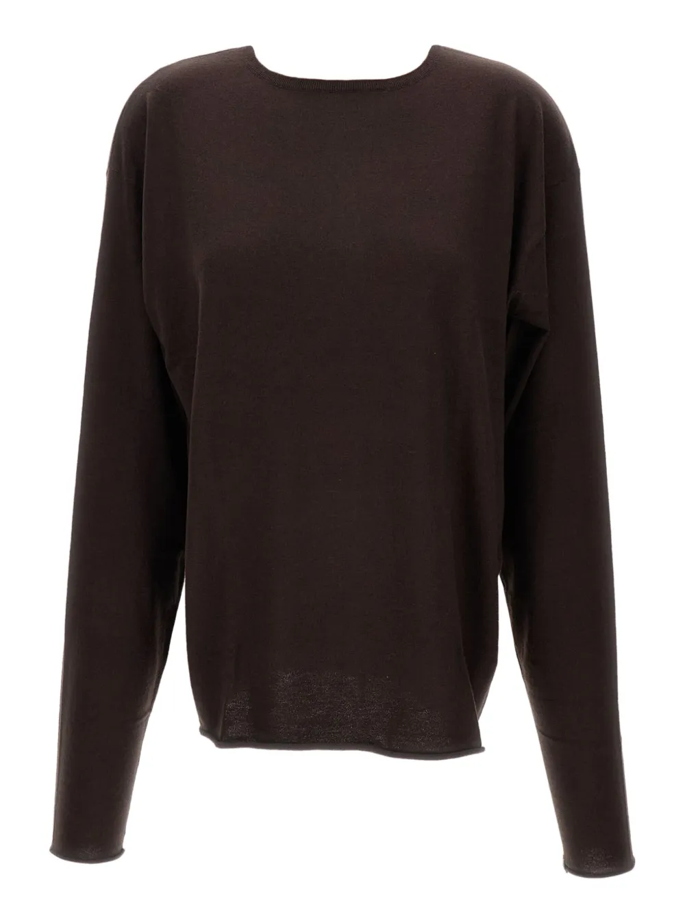extreme cashmere ribbed-trim crew-neck sweater | Brown | Image 1