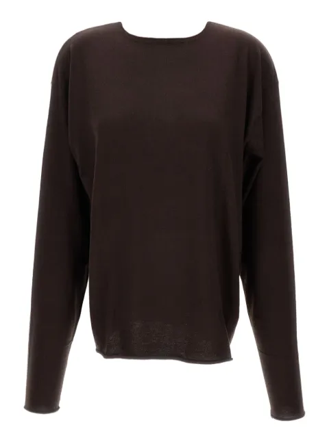 extreme cashmere ribbed-trim crew-neck sweater