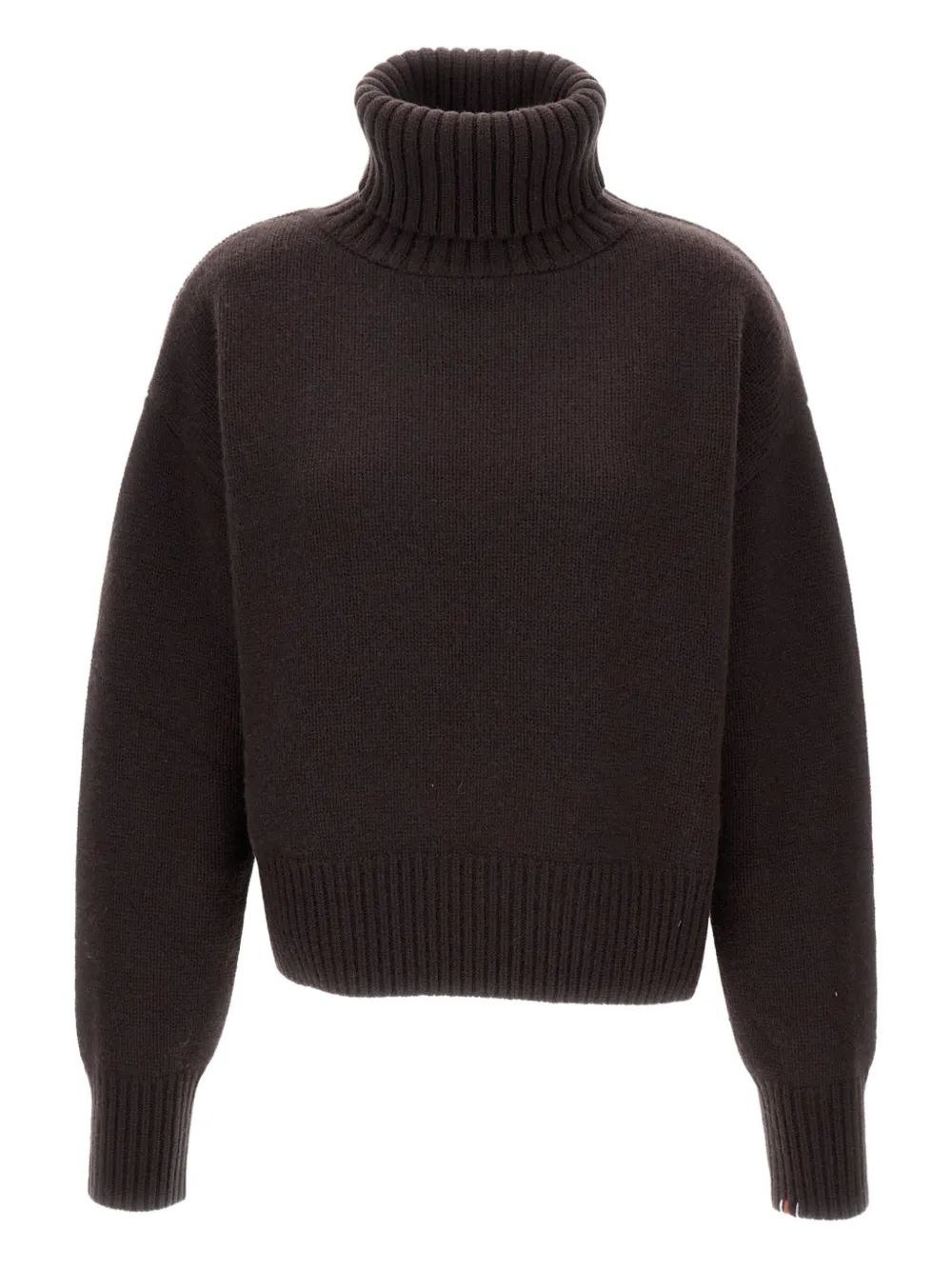extreme cashmere turtleneck ribbed cashmere sweater | Brown | Image 1