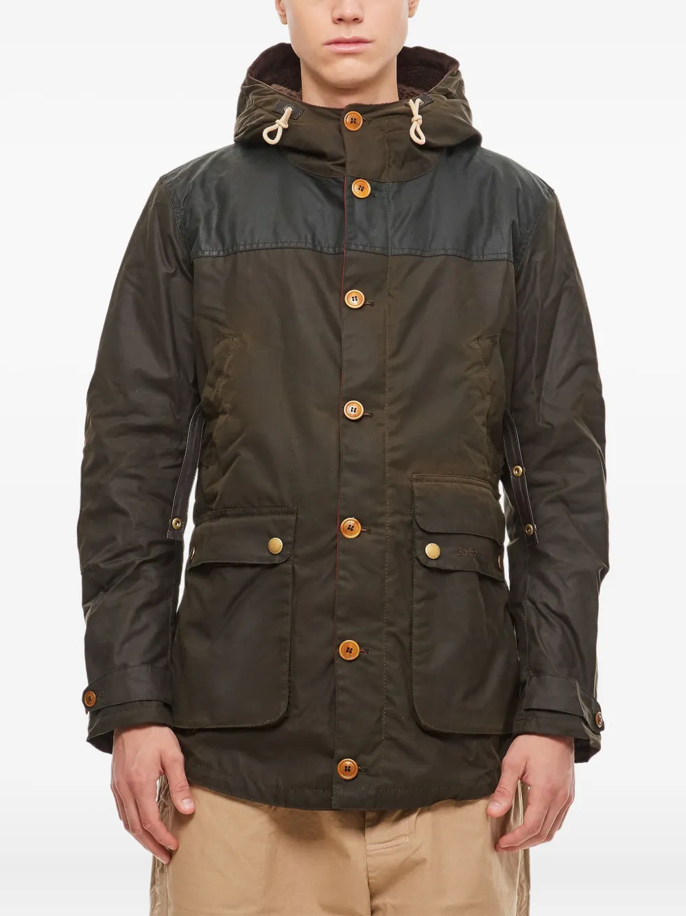 Barbour hooded button-down jacket - グリーン Barbour hooded button-down jacket - グリーン