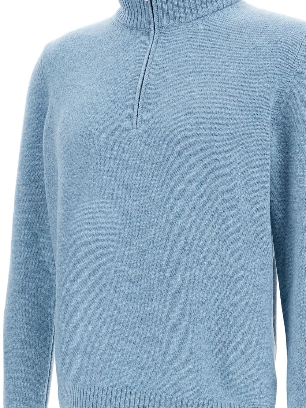 Gran Sasso Half-zip Fine-knit Jumper In Blue