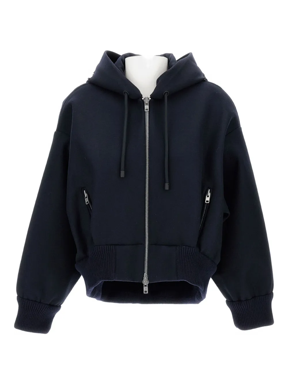Simone Rocha Zipper Closure Hoodie In Blue