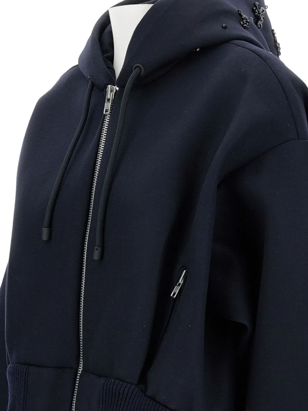 Simone Rocha Zipper Closure Hoodie In Blue