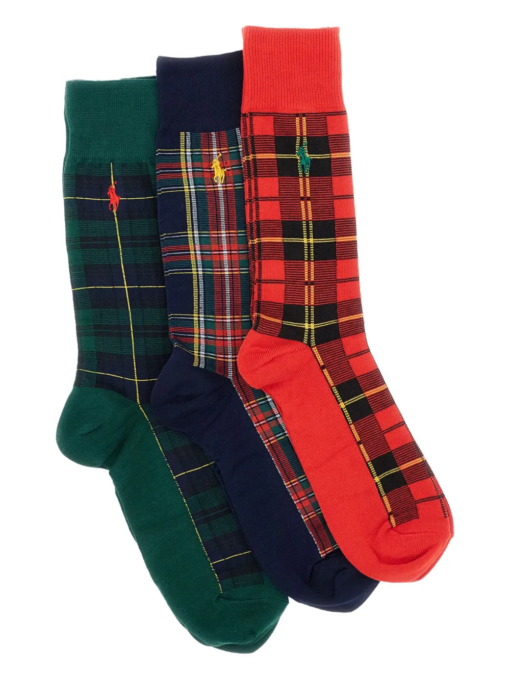 Polo Ralph Lauren tartan-check socks (pack of three) | Black | Image 1