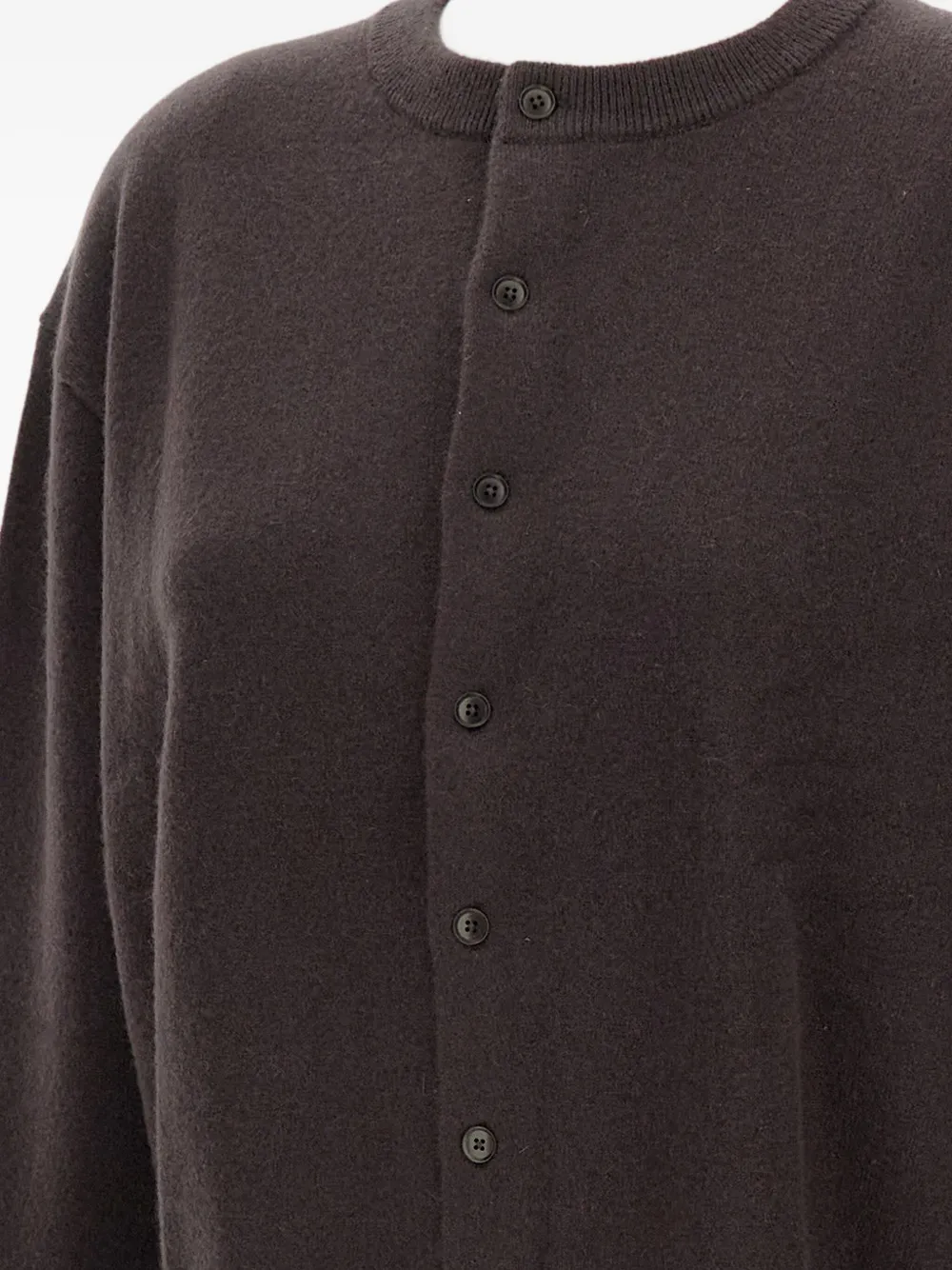 Extreme Cashmere Crew-neck Cardigan In Brown