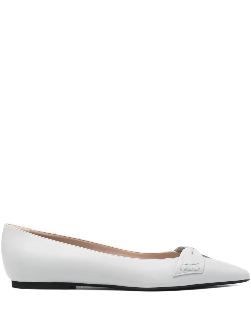 N°21 Bow-detail Pointed-toe Ballet Flats In White