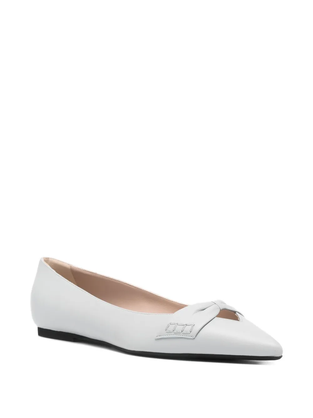 N°21 Bow-detail Pointed-toe Ballet Flats In White