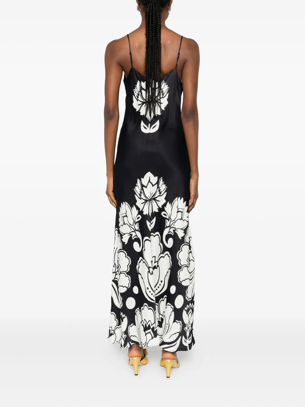 FARM Rio Jurk met bloemenprint Zwart