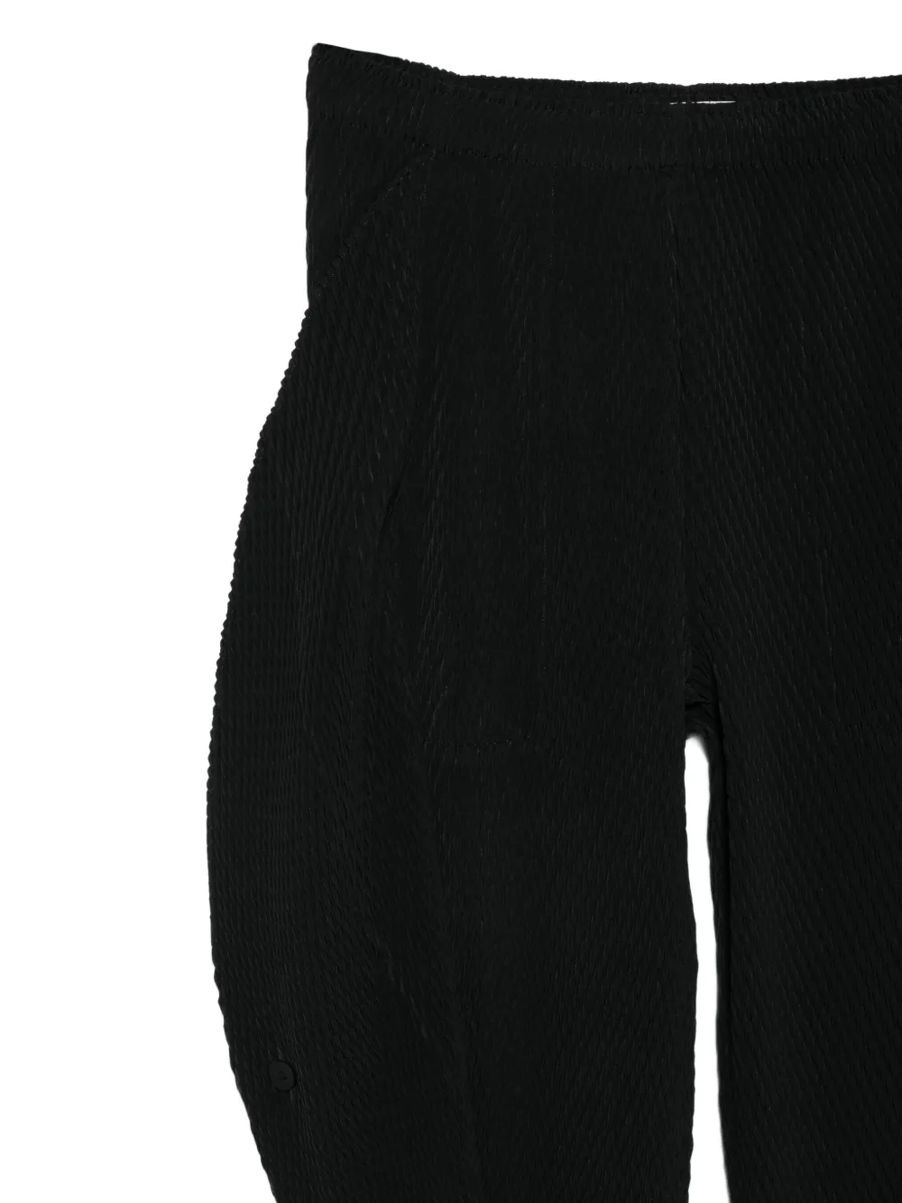 Issey Miyake Geplooide broek met knopen Zwart