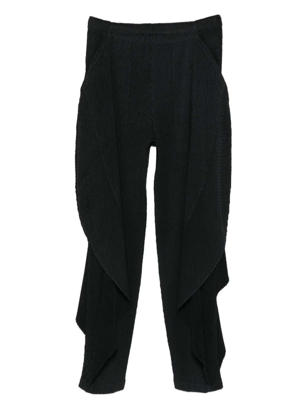 Issey Miyake Geplooide broek met knopen - Zwart
