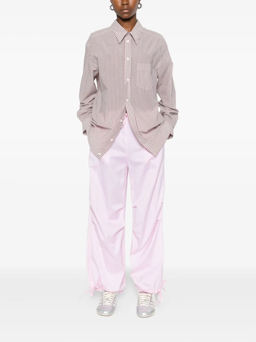 Issey Miyake Striped Shirt In Pink