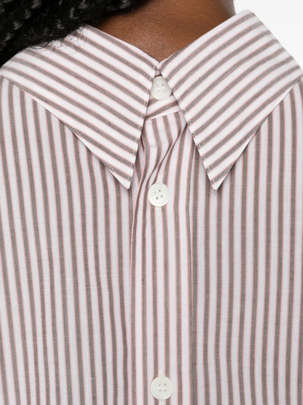 Issey Miyake Striped Shirt In Pink