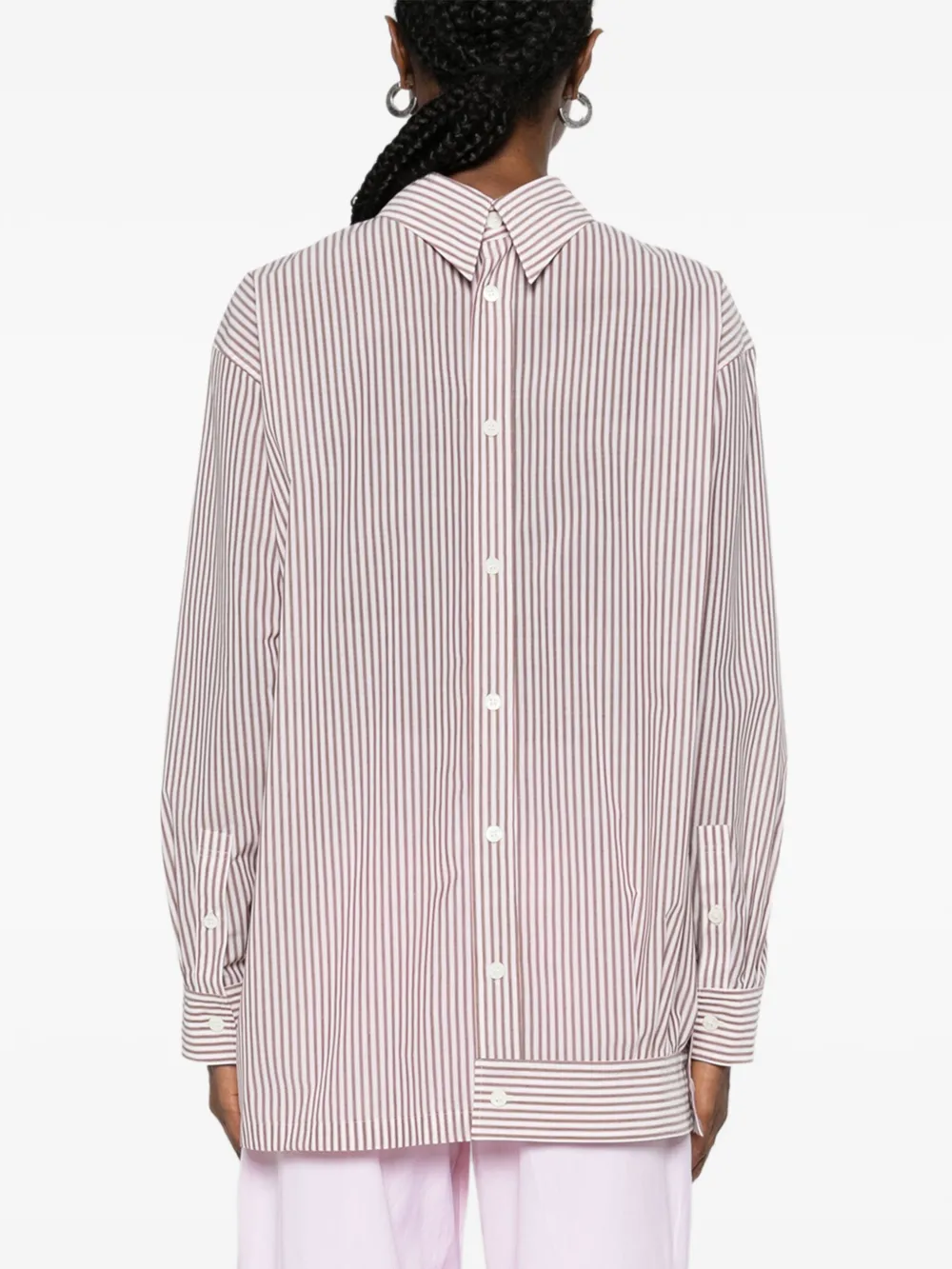 Issey Miyake Striped Shirt In Pink